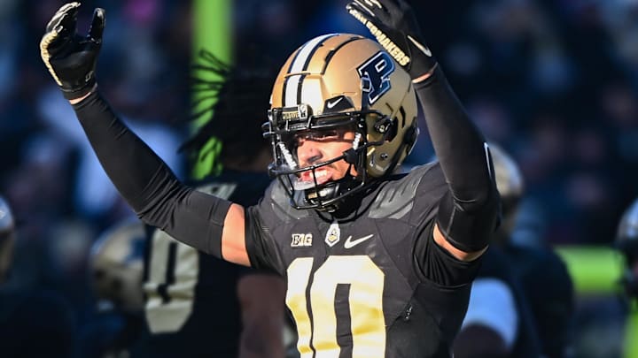 Nov 25, 2023; West Lafayette, Indiana, USA; Purdue Boilermakers defensive back Cam Allen (10)