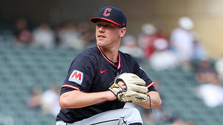 Sep 20, 2025; Minneapolis, Minnesota, USA; Cleveland Guardians pitcher Kolby Allard (49) delivers a pitch against the Minnesota Twins during the eighth inning of game one of a double header at Target Field. Mandatory Credit: Matt Krohn-Imagn Images Sep 20, 2025; Minneapolis, Minnesota, USA; Cleveland Guardians pitcher Kolby Allard (49) delivers a pitch against the Minnesota Twins during the eighth inning of game one of a double header at Target Field. Mandatory Credit: Matt Krohn-Imagn Images