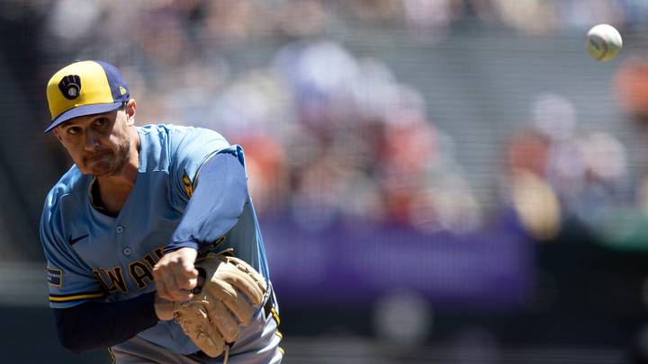 Jul 29, 2026: Milwaukee Brewers starting pitcher Thomas Pannone (33) delivers a pitch agains the San Francisco Giants during the first inning at Oracle Park. Credit: D. Ross Cameron-Imagn Images Jul 29, 2026: Milwaukee Brewers starting pitcher Thomas Pannone (33) delivers a pitch agains the San Francisco Giants during the first inning at Oracle Park. Credit: D. Ross Cameron-Imagn Images
