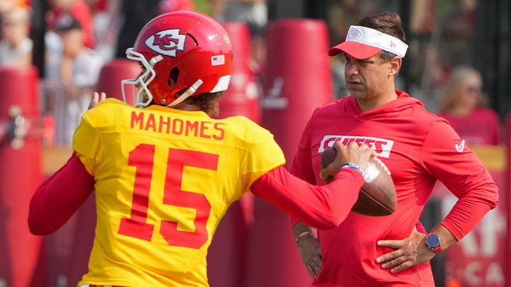 Kansas City Chiefs quarterback Patrick Mahomes and general manager Brett Veach