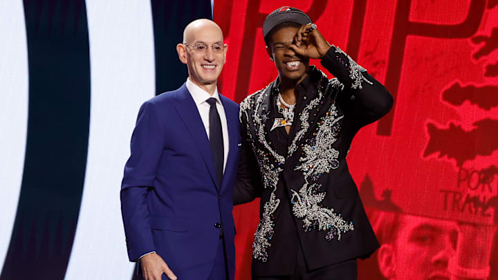 Adam Silver, NBA Commissioner; Scoot Henderson, Portland Trail Blazers