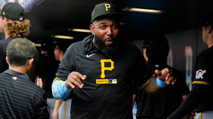 Jun 21, 2026; Denver, Colorado, USA; Pittsburgh Pirates designated hitter Marcell Ozuna (24) reacts to a score in the seventh inning against the Colorado Rockies at Coors Field. Mandatory Credit: Ron Chenoy-Imagn Images Jun 21, 2026; Denver, Colorado, USA; Pittsburgh Pirates designated hitter Marcell Ozuna (24) reacts to a score in the seventh inning against the Colorado Rockies at Coors Field. Mandatory Credit: Ron Chenoy-Imagn Images