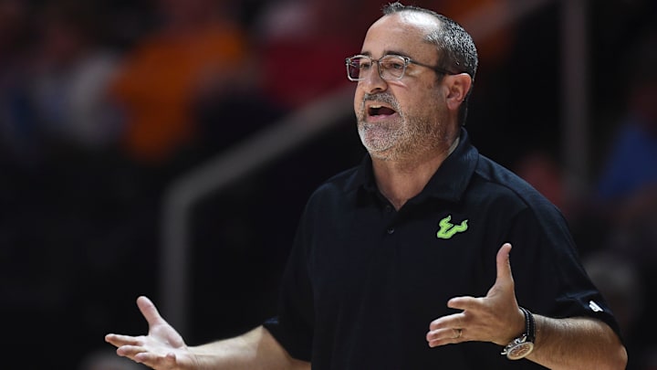 South Florida Women's Basketball Coach Jose Fernandez during the NCAA women's basketball game between the Tennessee Lady Vols and South Florida Bulls in Knoxville, Tenn. Monday, November 15, 2021.
Kns Lady Hoops Usf South Florida Women's Basketball Coach Jose Fernandez during the NCAA women's basketball game between the Tennessee Lady Vols and South Florida Bulls in Knoxville, Tenn. Monday, November 15, 2021.
Kns Lady Hoops Usf