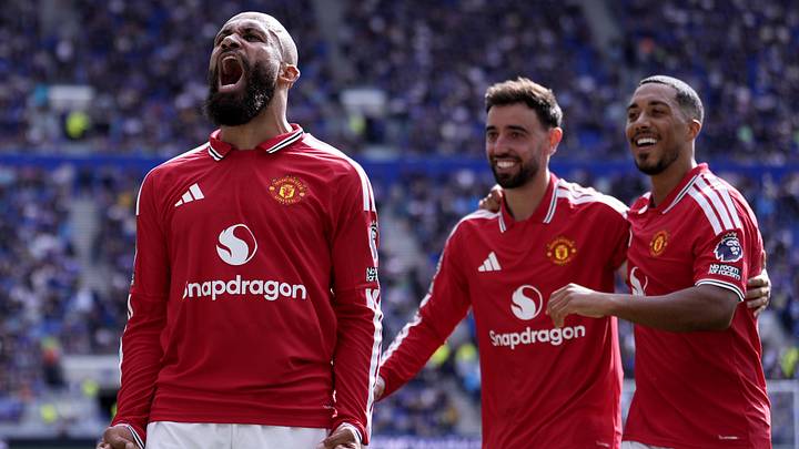 Bryan Mbeumo, Bruno Fernandes, Youri Tielemans, Manchester United Bryan Mbeumo, Bruno Fernandes, Youri Tielemans, Manchester United