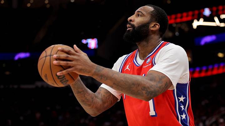 Philadelphia 76ers forward Andre Drummond (1) shoots the ball against the Houston Rockets during the third quarter at Toyota Center. Philadelphia 76ers forward Andre Drummond (1) shoots the ball against the Houston Rockets during the third quarter at Toyota Center.