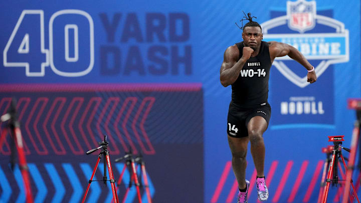 South Carolina football receiver Xavier Legette at the NFL Combine