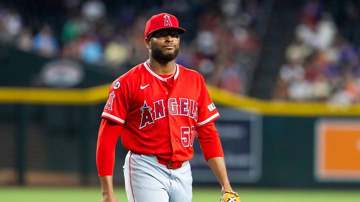 Jun 15, 2026; Phoenix, Arizona, USA; Los Angeles Angels pitcher Walbert Urena in the fourth inning against the Arizona Diamondbacks at Chase Field. Mandatory Credit: Mark J. Rebilas-Imagn Images Jun 15, 2026; Phoenix, Arizona, USA; Los Angeles Angels pitcher Walbert Urena in the fourth inning against the Arizona Diamondbacks at Chase Field. Mandatory Credit: Mark J. Rebilas-Imagn Images