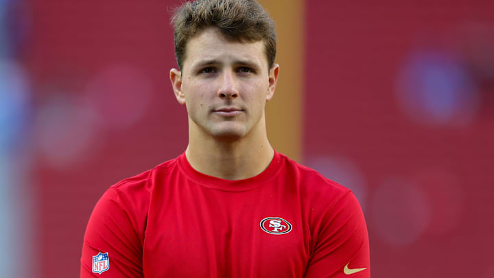 ASan Francisco 49ers quarterback Brock Purdy (13) before the game against the Detroit Lions at Levi's Stadium.