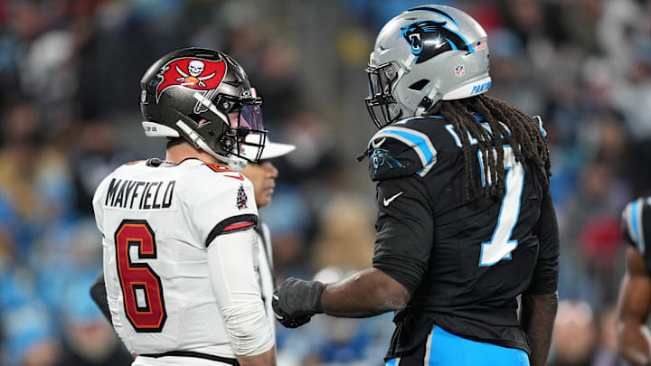 Footage posted to social media shows Tampa Bay Buccaneers WR Sterling Shepard nearly confronting a Panthers player after Sunday's game. 