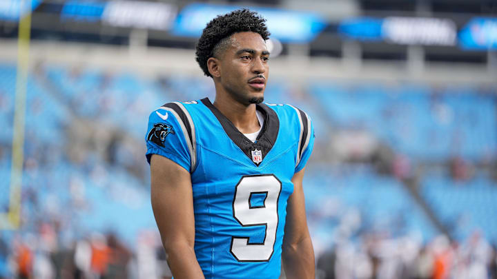 Aug 8, 2025; Charlotte, North Carolina, USA; Carolina Panthers quarterback Bryce Young (9) during the first quarter against the Cleveland Browns at Bank of America Stadium. Mandatory Credit: Jim Dedmon-Imagn Images Aug 8, 2025; Charlotte, North Carolina, USA; Carolina Panthers quarterback Bryce Young (9) during the first quarter against the Cleveland Browns at Bank of America Stadium. Mandatory Credit: Jim Dedmon-Imagn Images