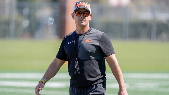 Oklahoma State head coach Eric Morris. Oklahoma State head coach Eric Morris.