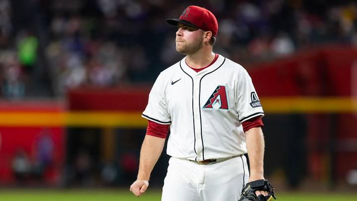 May 27, 2025; Phoenix, Arizona, USA; Arizona Diamondbacks pitcher Corbin Burnes against the Pittsburgh Pirates at Chase Field. Mandatory Credit: Mark J. Rebilas-Imagn Images