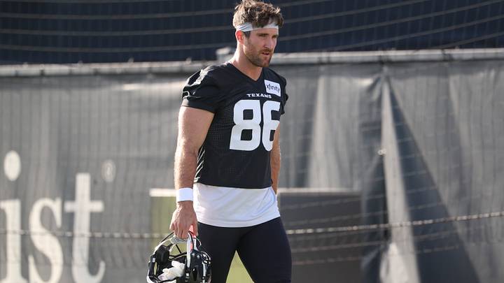 Jul 30, 2026; Houston, Texas, USA; Houston Texans tight end Dalton Schultz (86) during training camp at Houston Methodist Training Center. Mandatory Credit: Troy Taormina-Imagn Images Jul 30, 2026; Houston, Texas, USA; Houston Texans tight end Dalton Schultz (86) during training camp at Houston Methodist Training Center. Mandatory Credit: Troy Taormina-Imagn Images