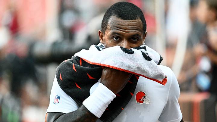 Deshaun Watson is seen prior to the game against the New England Patriots at Huntington Bank Field. Deshaun Watson is seen prior to the game against the New England Patriots at Huntington Bank Field.
