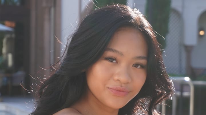 Suni Lee shot at The Boca Raton by Ben Horton. Swimsuit by St. Agni