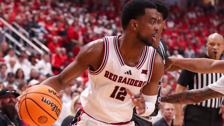 Texas Tech's Donovan Atwell handles the ball against Kansas State during a Big 12 Conference men's basketball game, Saturday, Feb. 21, 2026, in United Supermarkets Arena. Texas Tech's Donovan Atwell handles the ball against Kansas State during a Big 12 Conference men's basketball game, Saturday, Feb. 21, 2026, in United Supermarkets Arena.