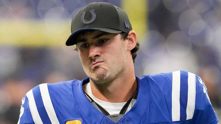 Indianapolis Colts quarterback Daniel Jones (17) leaves the field Sunday, Sept. 13, 2026, after losing 41-23 to the Baltimore Ravens at Lucas Oil Stadium in Indianapolis. Indianapolis Colts quarterback Daniel Jones (17) leaves the field Sunday, Sept. 13, 2026, after losing 41-23 to the Baltimore Ravens at Lucas Oil Stadium in Indianapolis.
