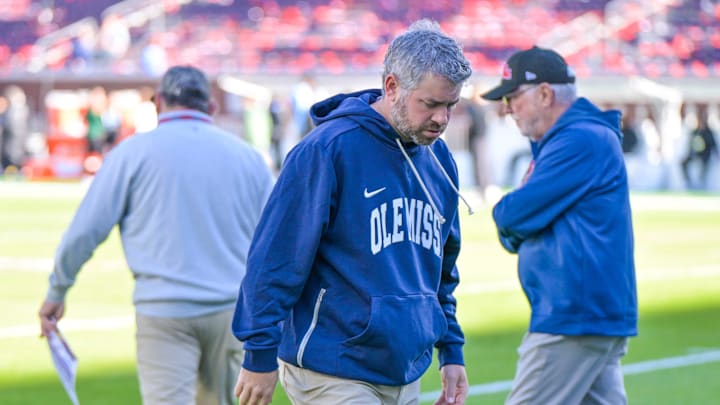 Ole Miss Head Coach Pete Golding is seen before the Ole Miss vs. Tulane College Football Playoff game in Oxford, Miss. on Saturday, December 20, 2025.