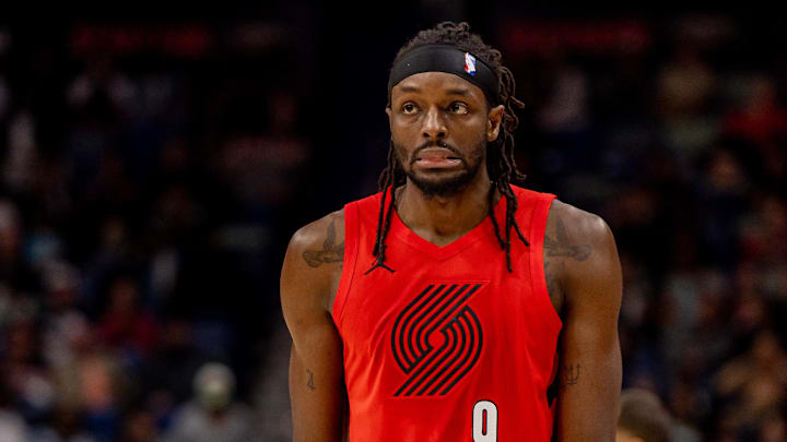 Trail Blazers forward Jerami Grant is part of a trade idea.
