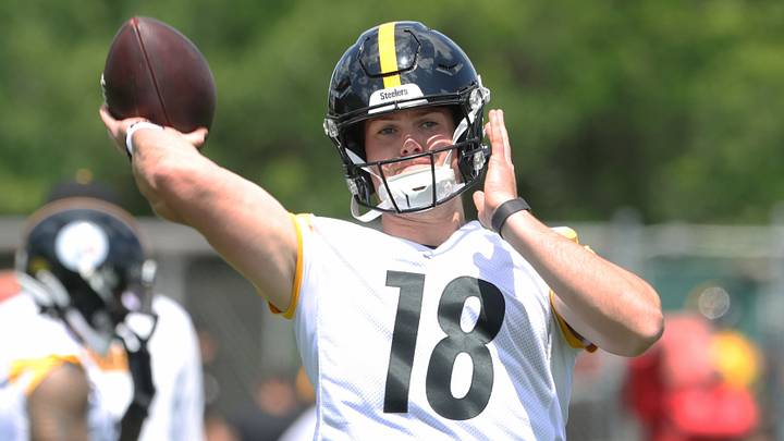 May 28, 2026; Pittsburgh, PA, USA; Pittsburgh Steelers quarterback Will Howard (18) participates in OTA drills at the UPMC Rooney Sports Complex. Mandatory Credit: Charles LeClaire-Imagn Images May 28, 2026; Pittsburgh, PA, USA; Pittsburgh Steelers quarterback Will Howard (18) participates in OTA drills at the UPMC Rooney Sports Complex. Mandatory Credit: Charles LeClaire-Imagn Images