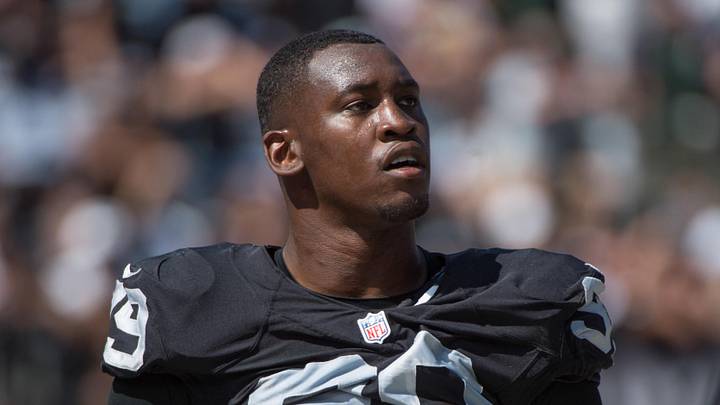 Oakland Raiders defensive end Aldon Smith (99) during the first quarter against the Baltimore Ravens at O.co Coliseum. The Raiders defeated the Ravens 37-33. Oakland Raiders defensive end Aldon Smith (99) during the first quarter against the Baltimore Ravens at O.co Coliseum. The Raiders defeated the Ravens 37-33.