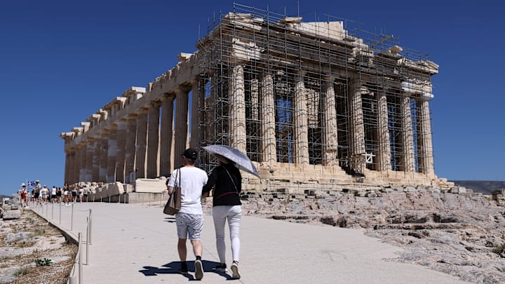 Hot weather in Athens