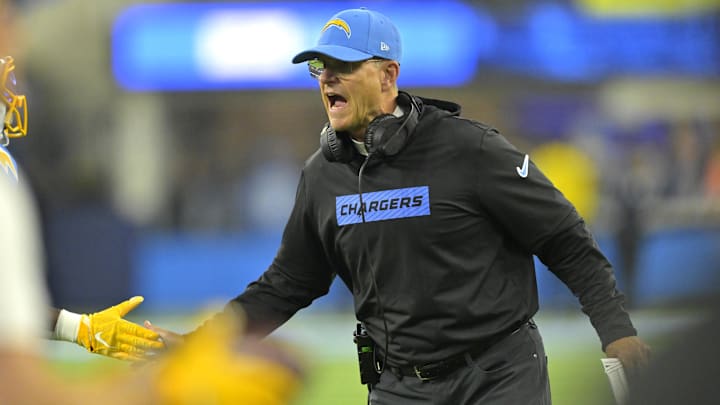 Chargers head coach Jim Harbaugh