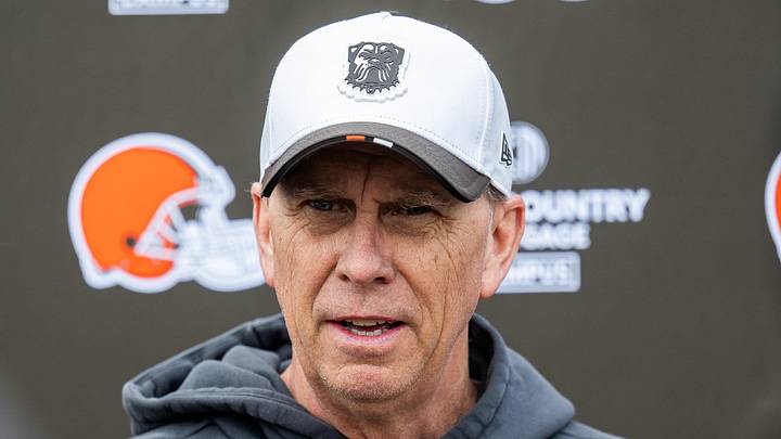 Cleveland Browns head coach Todd Monken talks to the media. Cleveland Browns head coach Todd Monken talks to the media.