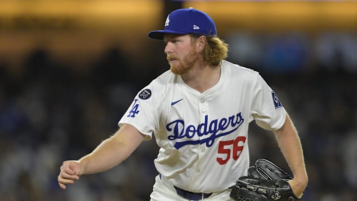 Apr 25, 2025; Los Angeles, California, USA; Los Angeles Dodgers relief pitcher Noah Davis (56) delivers to the plate in the seventh inning Pittsburgh Pirates at Dodger Stadium. Mandatory Credit: Jayne Kamin-Oncea-Imagn Images Apr 25, 2025; Los Angeles, California, USA; Los Angeles Dodgers relief pitcher Noah Davis (56) delivers to the plate in the seventh inning Pittsburgh Pirates at Dodger Stadium. Mandatory Credit: Jayne Kamin-Oncea-Imagn Images