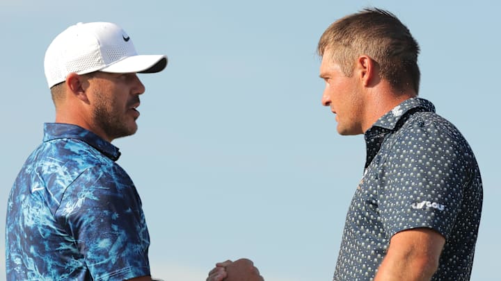 Brooks Koepka (left) and Bryson DeChambeau envision teaming up next year in an expanded PGA Tour vs. LIV showdown.