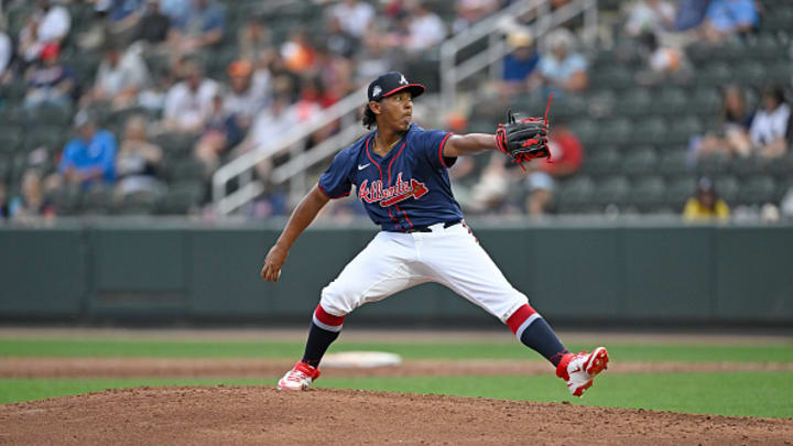 Didier Fuentes pitches during spring training. Didier Fuentes pitches during spring training.