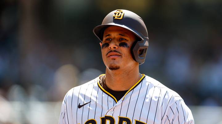 Aug 12, 2026; San Diego, California, USA; San Diego Padres third baseman Manny Machado (13) walks off the field during the fourth inning against the Milwaukee Brewers at Petco Park. Mandatory Credit: David Frerker-Imagn Images