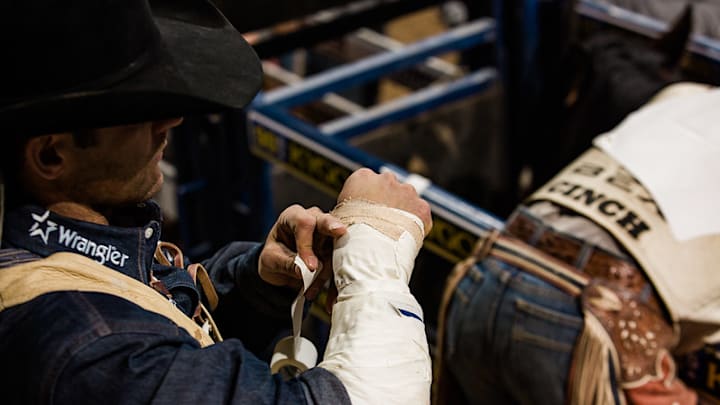 Athlete behind the chutes.