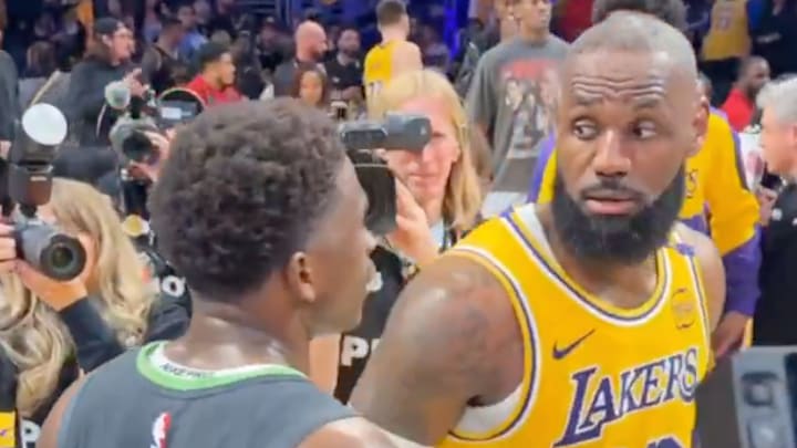 LeBron James had a message for Anthony Edwards right after the Timberwolves knocked the Lakers out of the playoffs. 
