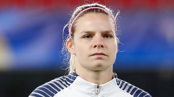Eugénie Le Sommer, attaquante de l'Équipe de France féminine.