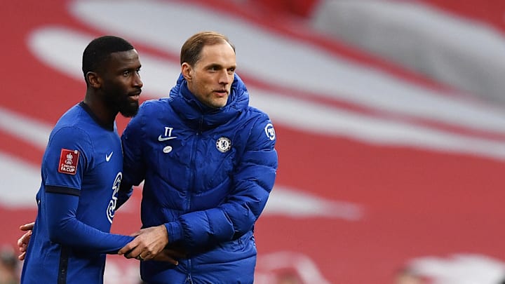 Thomas Tuchel mit Antonio Rüdiger Thomas Tuchel mit Antonio Rüdiger