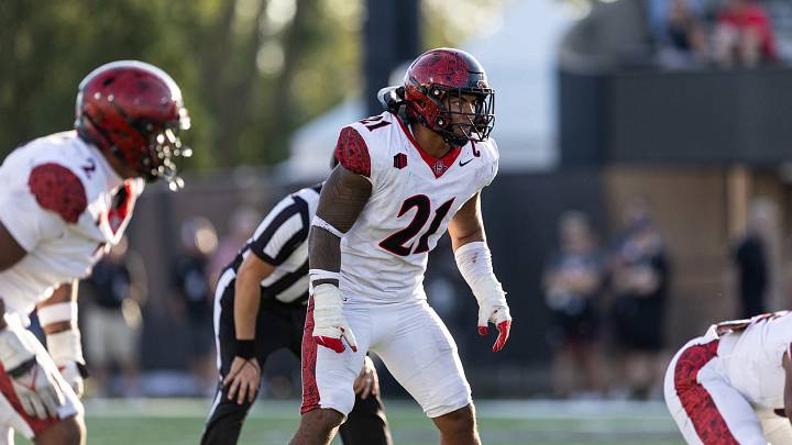 San Diego State Aztecs linebacker Tano Letuli (21).