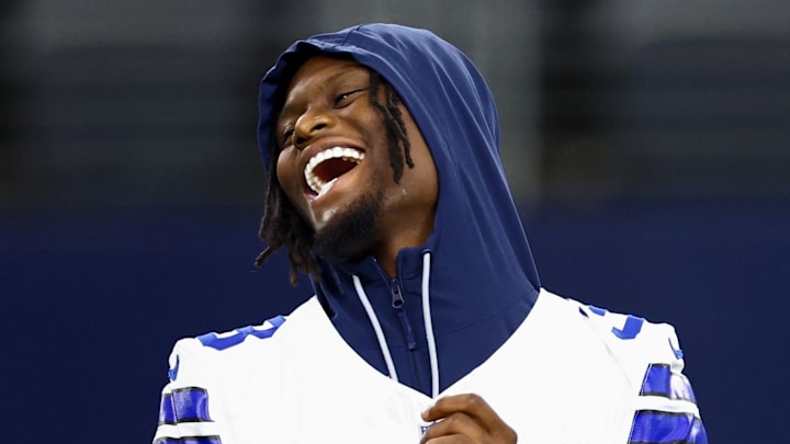 Dallas Cowboys wide receiver George Pickens before the game against the Atlanta Falcons at AT&T Stadium.