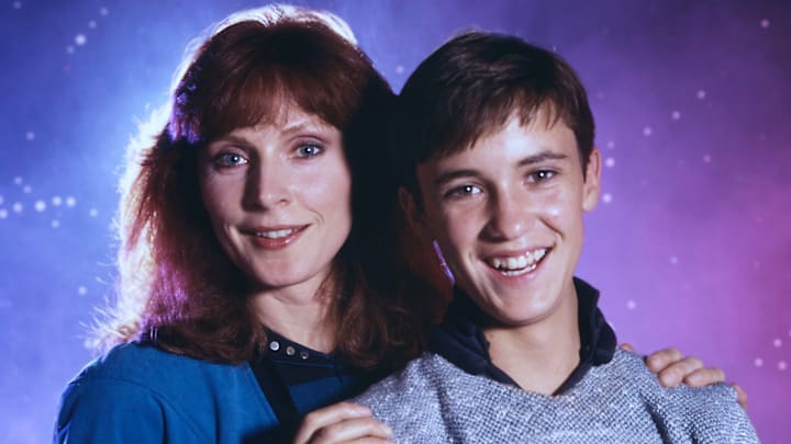 Actors Gates McFadden (Dr. Beverly Crusher) and Wil Wheaton (Wesley Crusher) from Star Trek: The Next Generation.