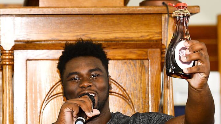 South Carolina football offensive lineman Markee Anderson when he committed to the Gamecocks out of the class of 2023
