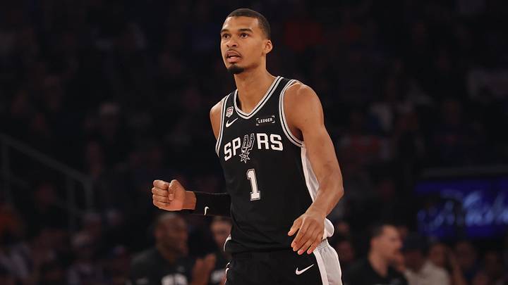 Jun 8, 2026; New York, New York, USA; San Antonio Spurs forward Victor Wembanyama (1) looks on during game three of the 2026 NBA Finals against the New York Knicks in the first quarter at Madison Square Garden. Jun 8, 2026; New York, New York, USA; San Antonio Spurs forward Victor Wembanyama (1) looks on during game three of the 2026 NBA Finals against the New York Knicks in the first quarter at Madison Square Garden.