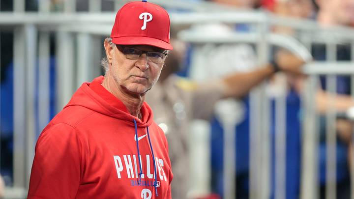 Jul 29, 2026; Miami, Florida, USA; Philadelphia Phillies interim manager Don Mattingly (8) looks on from inside the dugout against the Miami Marlins during the seventh inning at loanDepot Park. Mandatory Credit: Sam Navarro-Imagn Images Jul 29, 2026; Miami, Florida, USA; Philadelphia Phillies interim manager Don Mattingly (8) looks on from inside the dugout against the Miami Marlins during the seventh inning at loanDepot Park. Mandatory Credit: Sam Navarro-Imagn Images