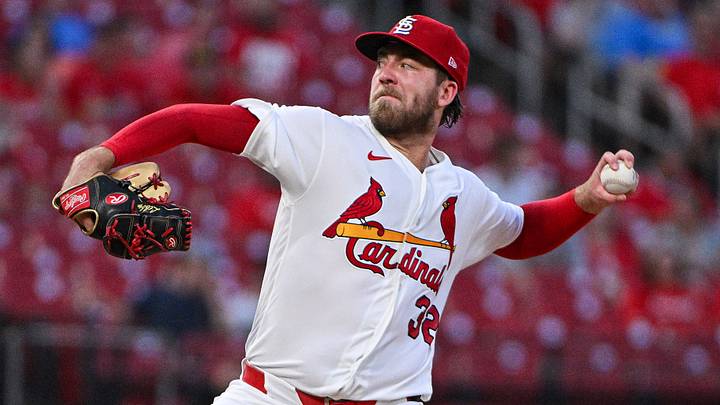 Aug 25, 2026; St. Louis, Missouri, USA; St. Louis Cardinals pitcher Matthew Liberatore (32) throws against the Baltimore Orioles during the third inning at Busch Stadium. Mandatory Credit: Jeff Curry-Imagn Images Aug 25, 2026; St. Louis, Missouri, USA; St. Louis Cardinals pitcher Matthew Liberatore (32) throws against the Baltimore Orioles during the third inning at Busch Stadium. Mandatory Credit: Jeff Curry-Imagn Images