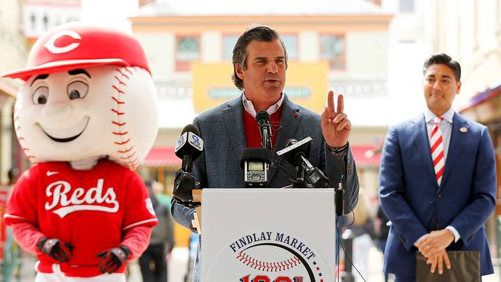 Cincinnati Reds chief operating officer Phil Castellini speaks about the upcoming season during a press conference to announce the 2022 Findlay Market Opening Day Parade at Findlay Market in the Over-the-Rhine neighborhood of Cincinnati on Wednesday, March 30, 2022.
2022 Findlay Market Opening Day Parade Press Conference Cincinnati Reds chief operating officer Phil Castellini speaks about the upcoming season during a press conference to announce the 2022 Findlay Market Opening Day Parade at Findlay Market in the Over-the-Rhine neighborhood of Cincinnati on Wednesday, March 30, 2022.
2022 Findlay Market Opening Day Parade Press Conference