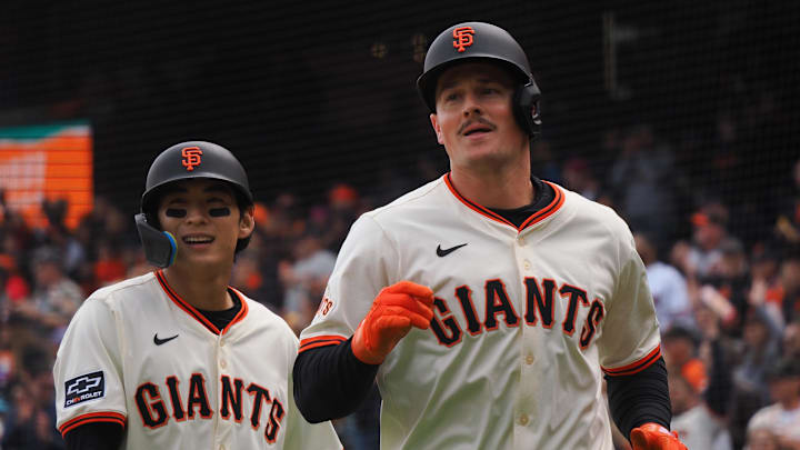 San Francisco Giants third baseman Matt Chapman homered off a 100.4 mph pitch from Milwaukee Brewers pitcher Abner Uribe.