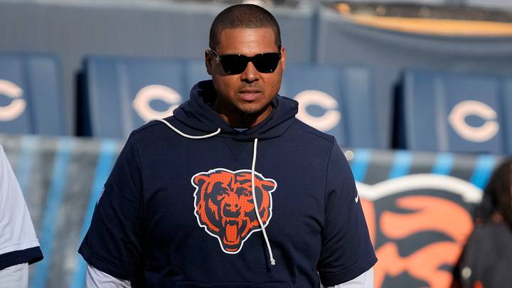 Chicago Bears general manager Ryan Poles before the game at Soldier Field. Mandatory Credit: David Banks-Imagn Images Chicago Bears general manager Ryan Poles before the game at Soldier Field. Mandatory Credit: David Banks-Imagn Images