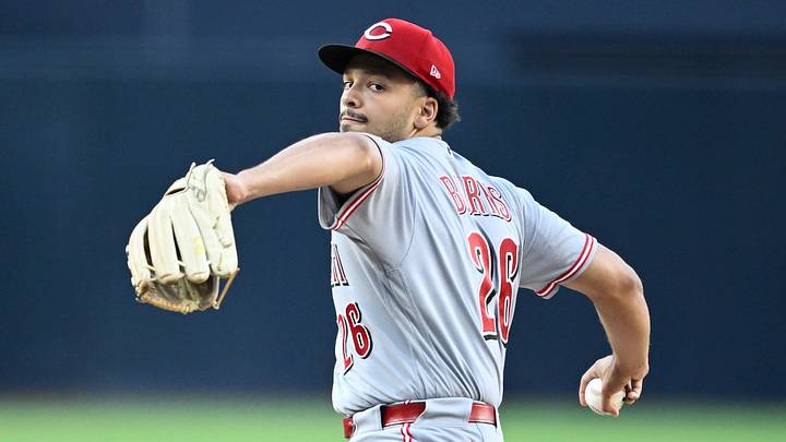Cincinnati Reds pitcher Chase Burns (26) delivers