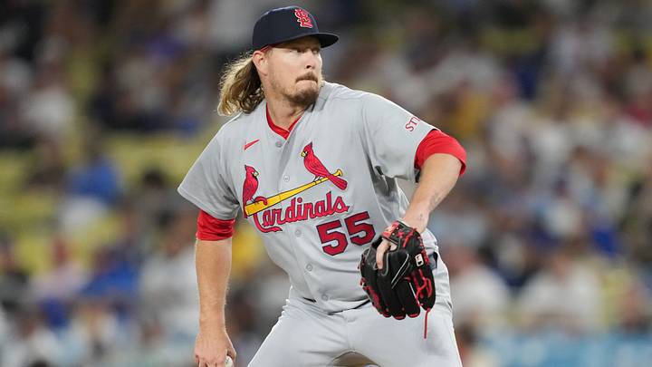 Sep 3, 2026; Los Angeles, California, USA; St. Louis Cardinals pitcher Ryne Stanek (55) throws a pitch against the Los Angeles Dodgers during the seventh inning at Dodger Stadium. Mandatory Credit: Kirby Lee-Imagn Images Sep 3, 2026; Los Angeles, California, USA; St. Louis Cardinals pitcher Ryne Stanek (55) throws a pitch against the Los Angeles Dodgers during the seventh inning at Dodger Stadium. Mandatory Credit: Kirby Lee-Imagn Images