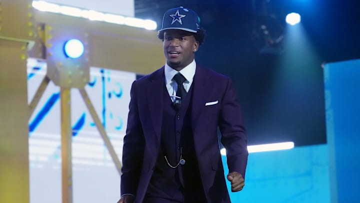 Apr 23, 2026; Pittsburgh, PA, USA; Ohio State Buckeyes defensive back Caleb Downs is selected by the Dallas Cowboys as the number eleven pick during the 2026 NFL Draft at Acrisure Stadium. Mandatory Credit: Kirby Lee-Imagn Images