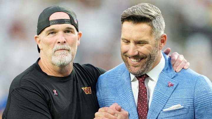 Washington Commanders head coach Dan Quinn and general manager Adam Peters